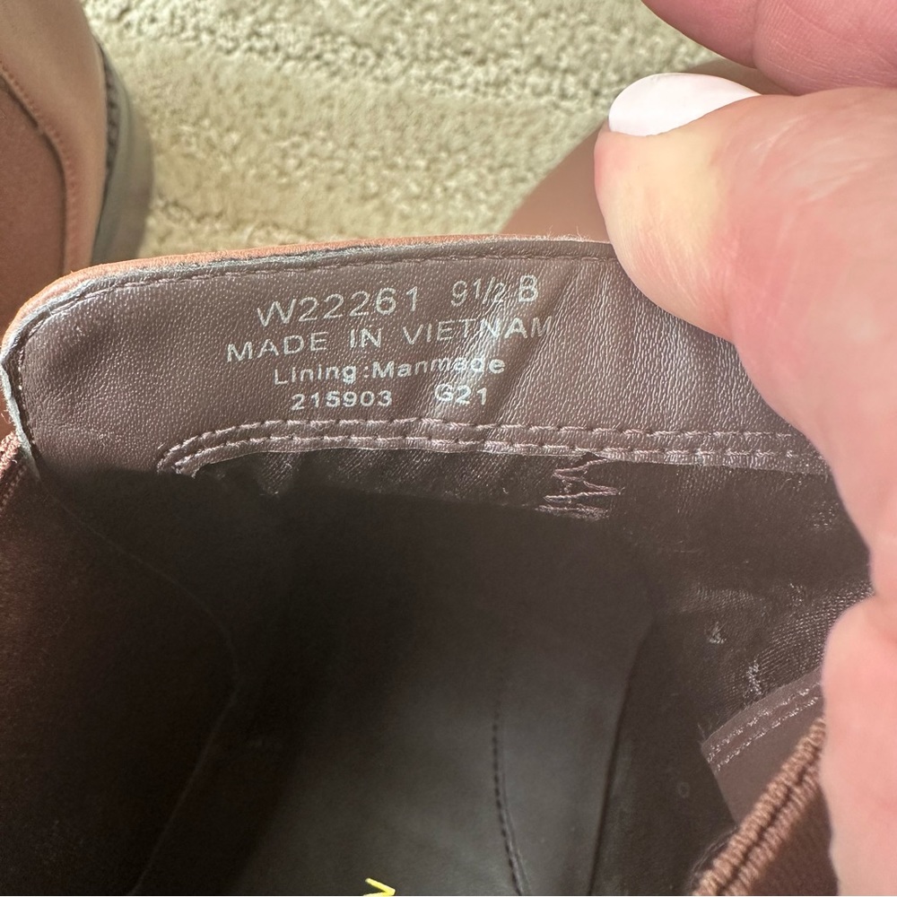 NEW COLE HAAN Nora Leather Ankle Chelsea Waterproof Boots Chestnut Brown Sz 9.5 - Picture 12 of 13